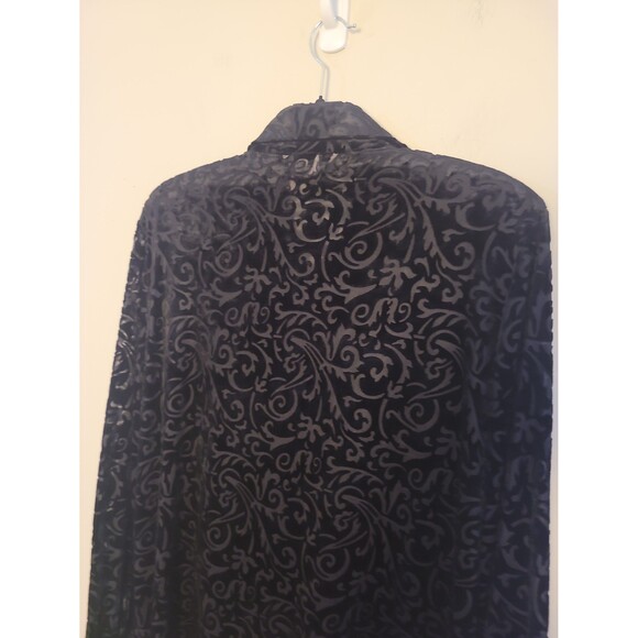 Bianca Nygard Black Burnt-out Velvet Button Up Shirt Sx 6 Whimsigoth - Picture 5 of 7